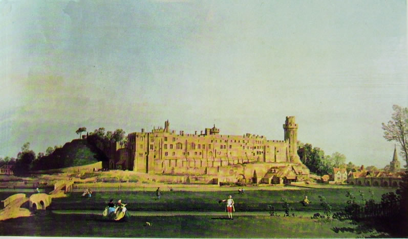 Canaletto: Prospetto sud di Warwick Castle, cm. 71 Warwick Castle collezione priva